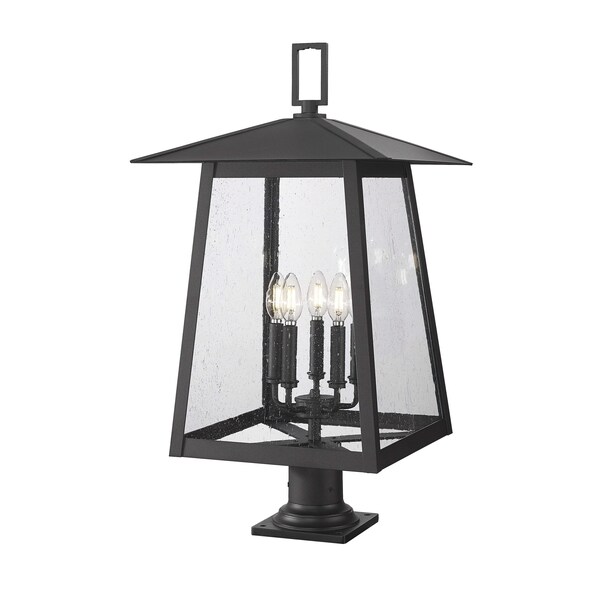 Z-Lite Rainer 5 Light Outdoor Pier Mounted Fixture, 15.5in. W x 29.5in. H, Black 5015PHXLR-533PM-BK - main